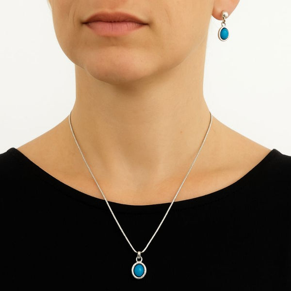 Ensemble Collier & Boucles dâOreilles Turquoise - ĂlĂ©gance Naturelle