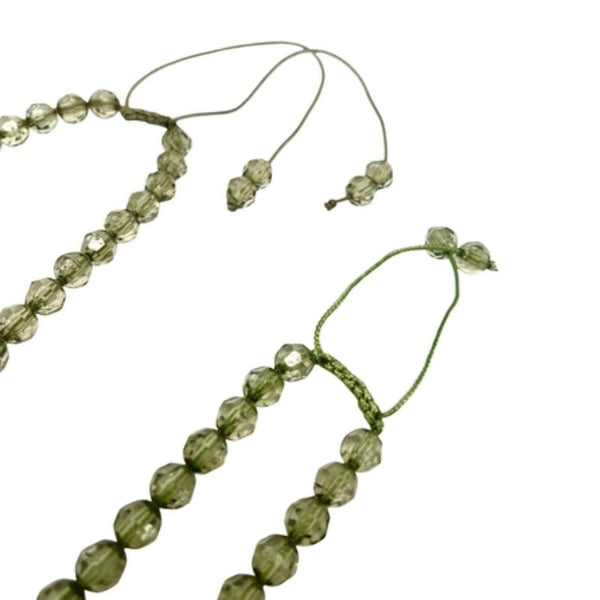 Parure Collier & Bracelet Vert – Perles Facettées Réglables