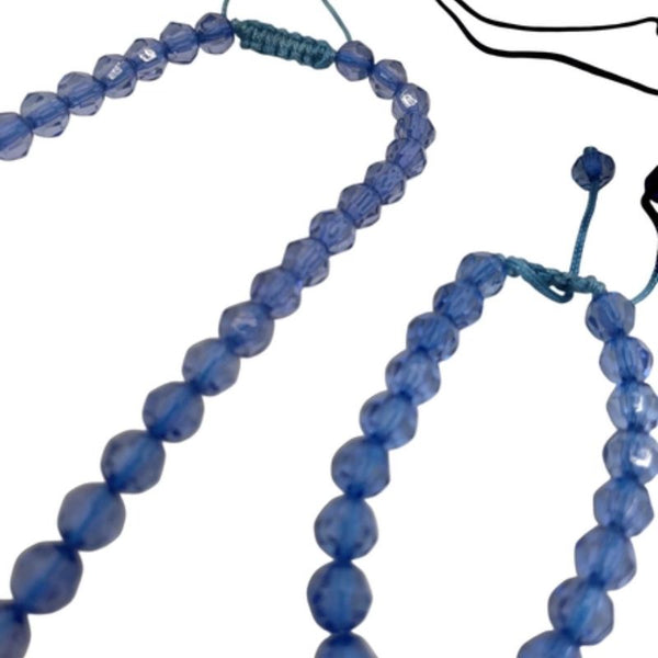Parure Collier & Bracelet – Perles Facettées Bleu Ciel
