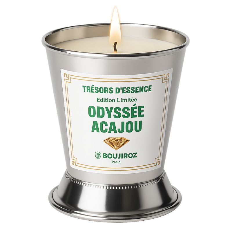 Bougie parfumée -  ODYSSÉE ACAJOU - Trésors d'essence