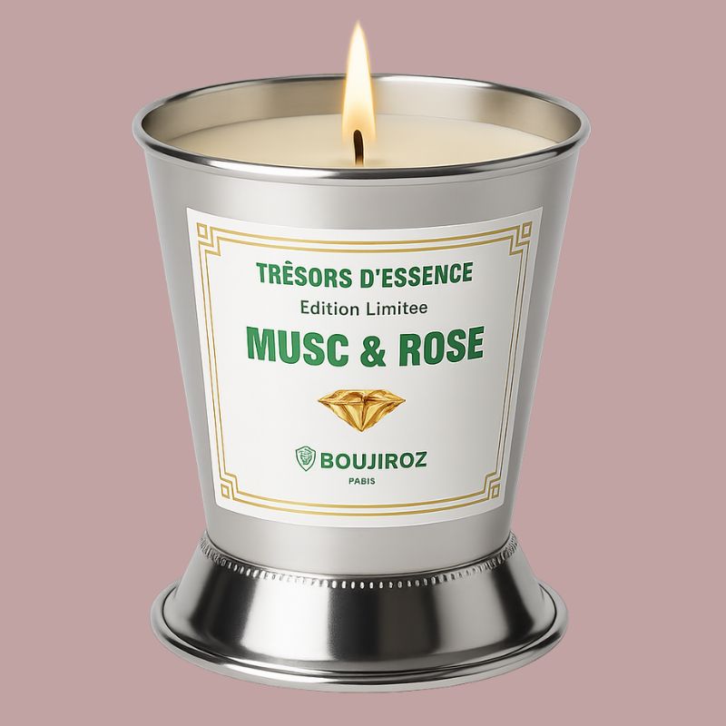 Bougie parfumée - MUSC & ROSE - Trésors d'essence