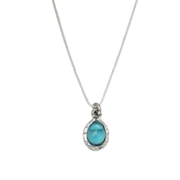 Ensemble Collier & Boucles d’Oreilles – Cristal Bleu Goutte d’Éclat
