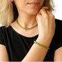 Parure Collier & Bracelet Vert – Perles Facettées Réglables
