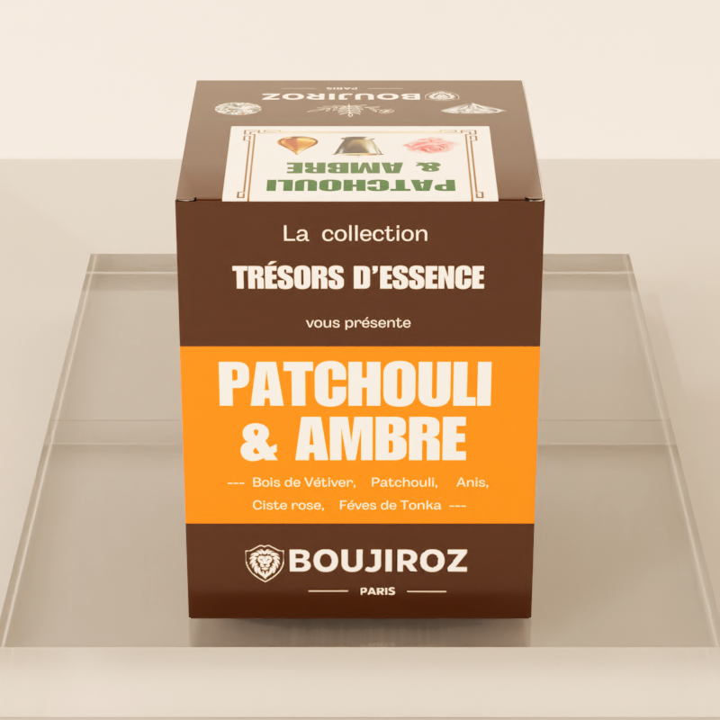 Bougie Parfumée - PATCHOULI & AMBRE - Trésors d'Essence