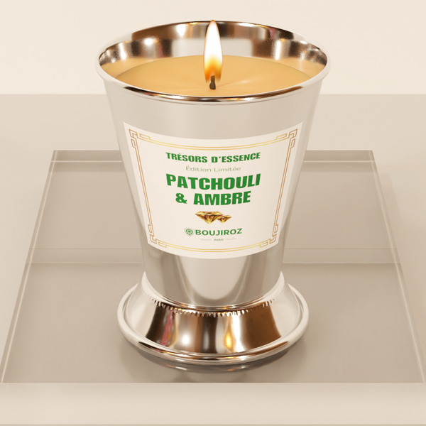 Bougie Parfumée - PATCHOULI & AMBRE - Trésors d'Essence