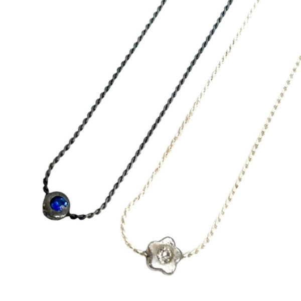 Duo de Colliers White & Black avec Cristal – Cristaux Swarovski & Argent 925