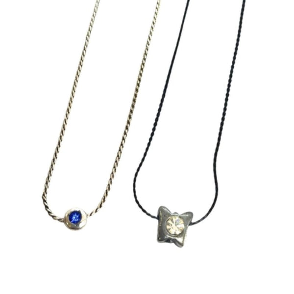 Duo de Colliers White & Black avec Cristal – Cristaux Swarovski & Argent 925