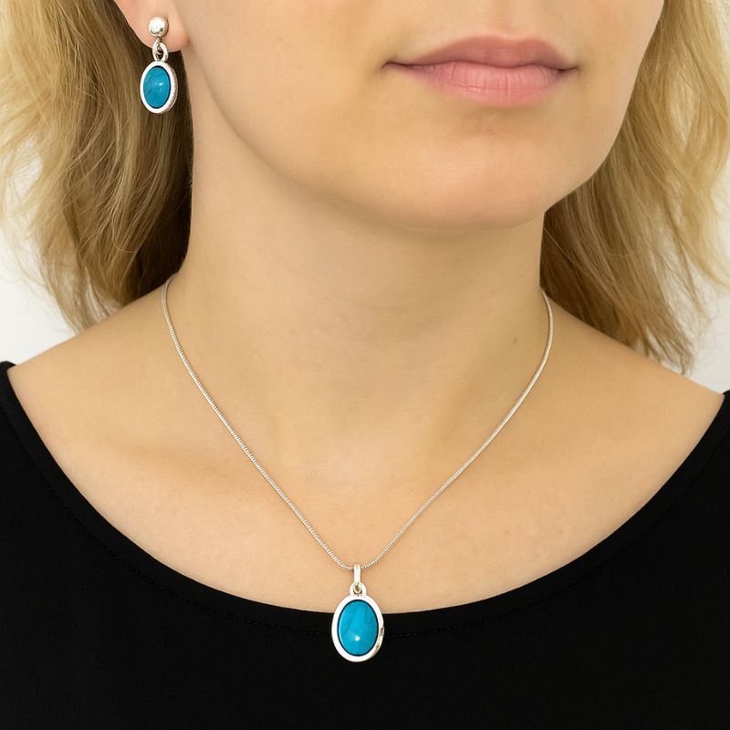 Ensemble Collier & Boucles d’Oreilles – Cristal Bleu Goutte d’Éclat